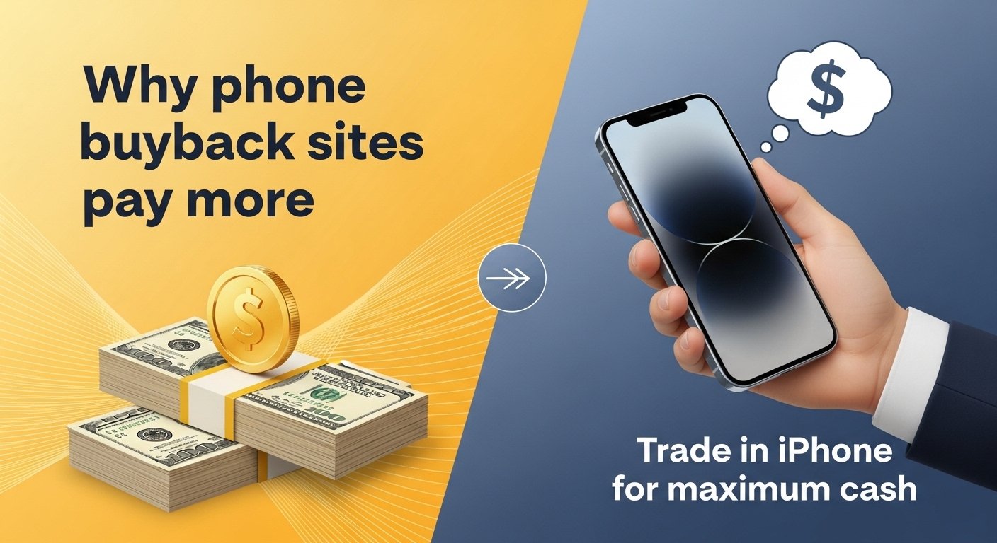Social media graphic: Why phone buyback sites pay more – trade in iPhone for maximum cash