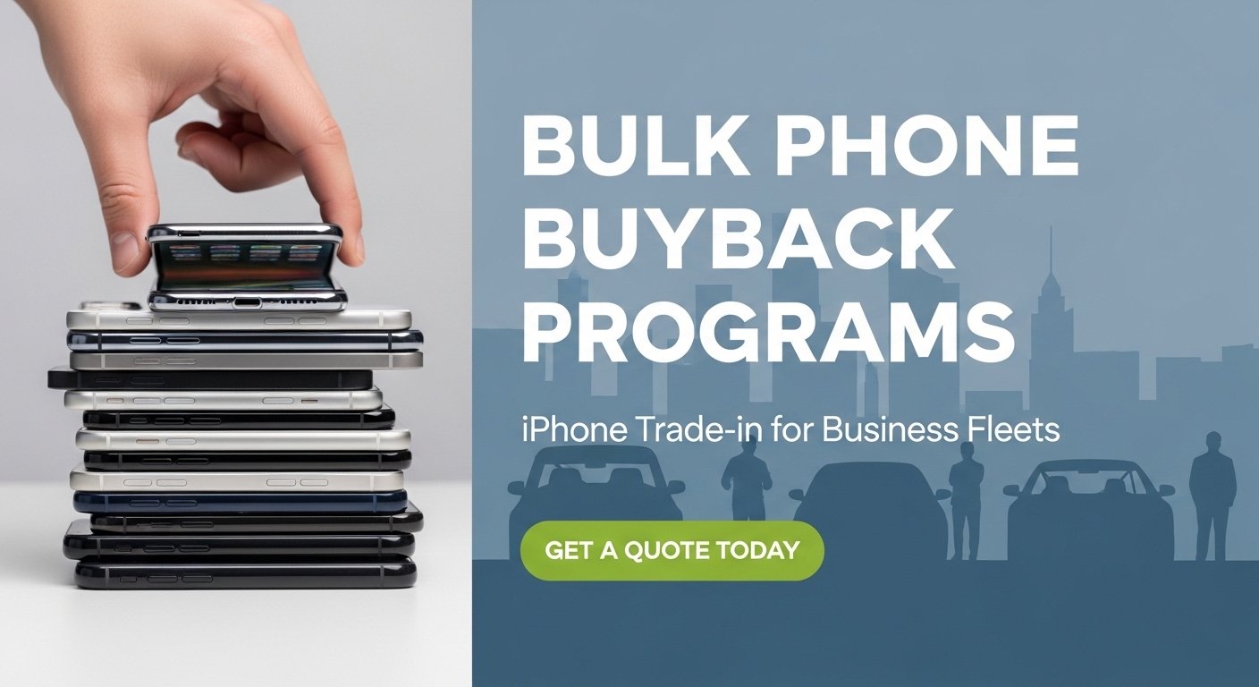 Social media graphic: Bulk phone buyback programs – iPhone trade in for business fleets