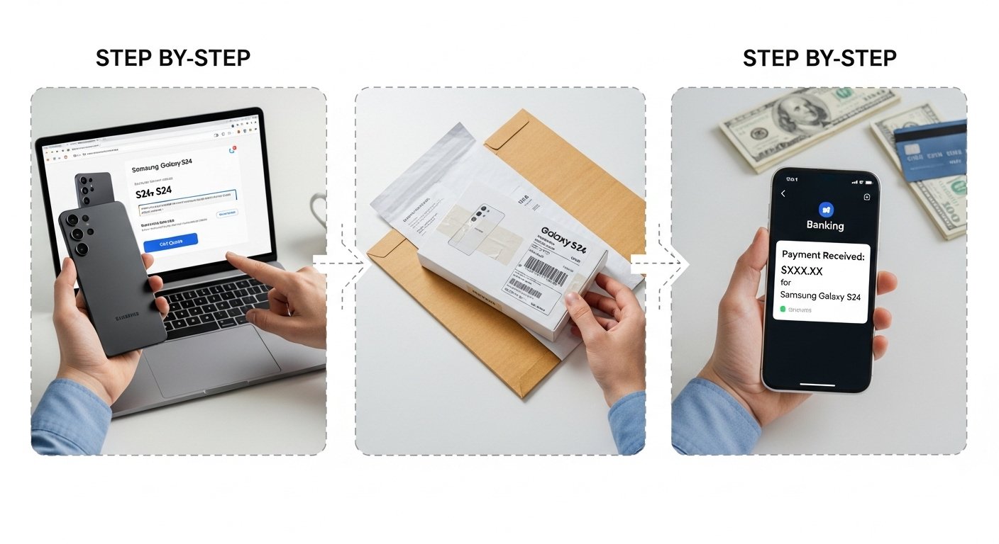 Step-by-step: get quote, ship S24, get paid for Samsung Galaxy S24