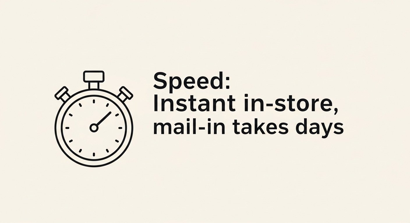 Infographic comparing Apple Trade-In (Gift Card) vs Online Buyback (Cash) for iPhone trade in