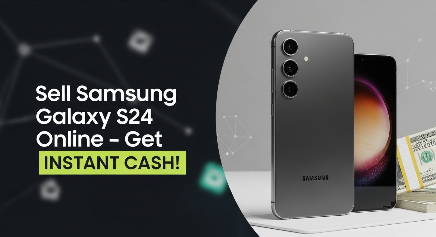 Social media graphic: Sell Samsung Galaxy S24 online – get instant cash
