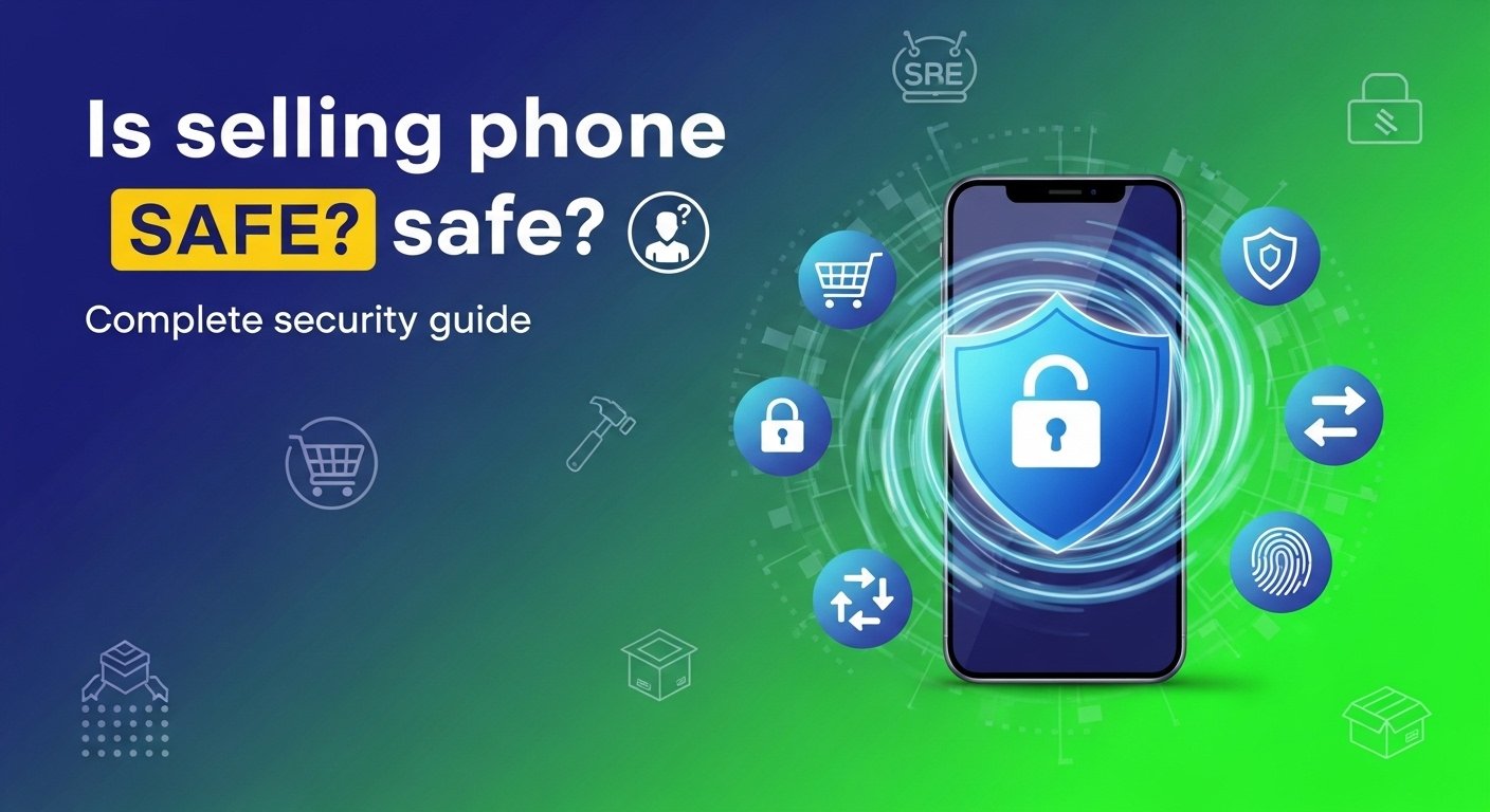Social media graphic: Is selling phone online safe? Complete security guide