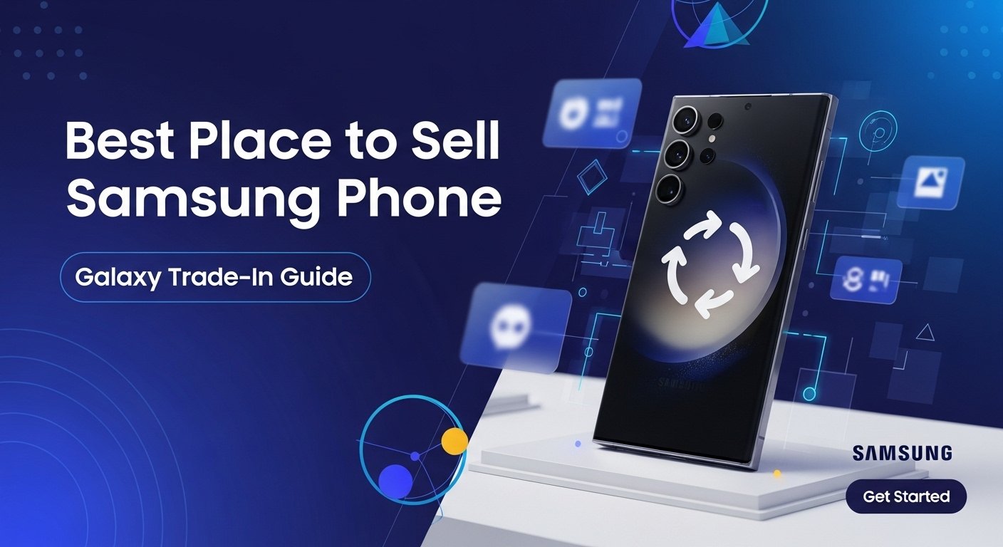 Social media graphic: Best place to sell Samsung phone – Galaxy trade in guide